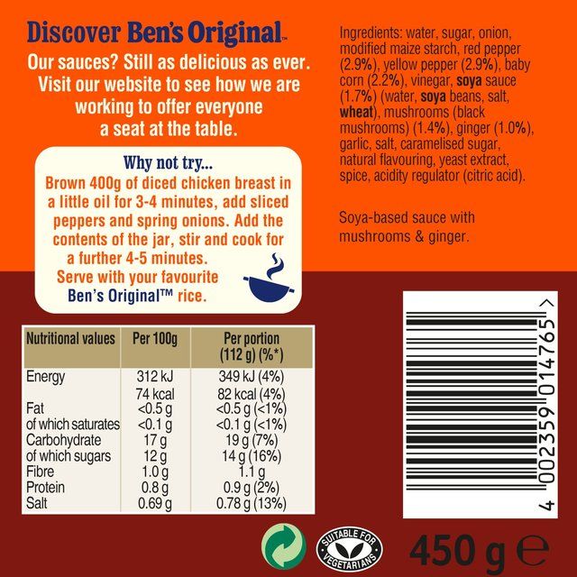 Ben's Original Cantonese Sauce   450g - McGrocer