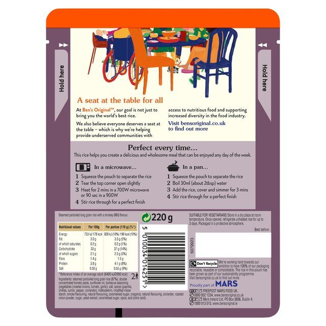 Ben's Original Smokey BBQ Microwave Rice   220g - McGrocer