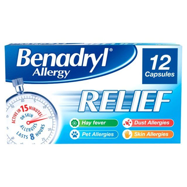 Benadryl Allergy Relief Capsules   12 per pack - McGrocer