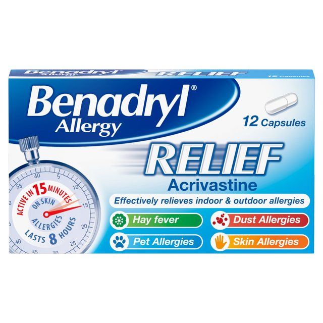 Benadryl Allergy Relief Capsules   12 per pack - McGrocer