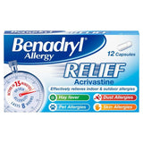 Benadryl Allergy Relief Capsules   12 per pack - McGrocer
