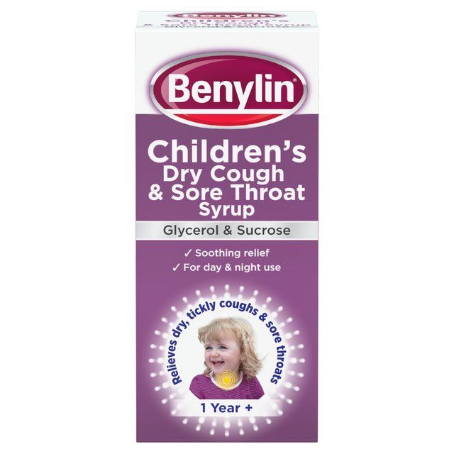 Benylin Childrens Dry Cough & Sore Throat Syrup Blackcurrant   125ml - McGrocer