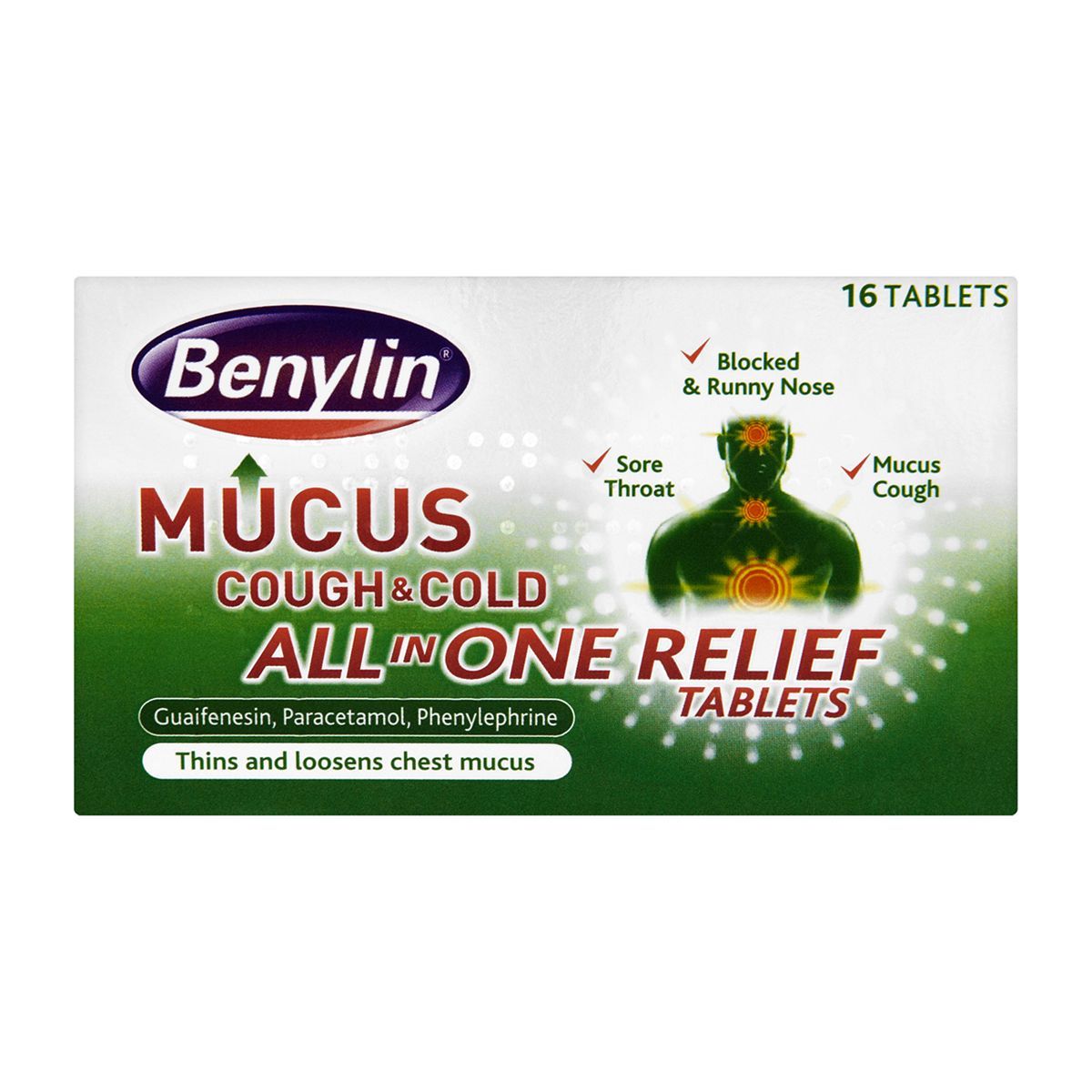 Benylin Mucus Cough & Cold All in One Relief Tablets- 16 tablets - McGrocer