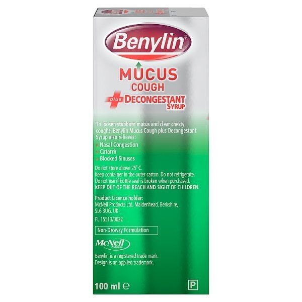 Benylin Mucus Cough Plus Decongestant Cough Syrup 100ml - McGrocer