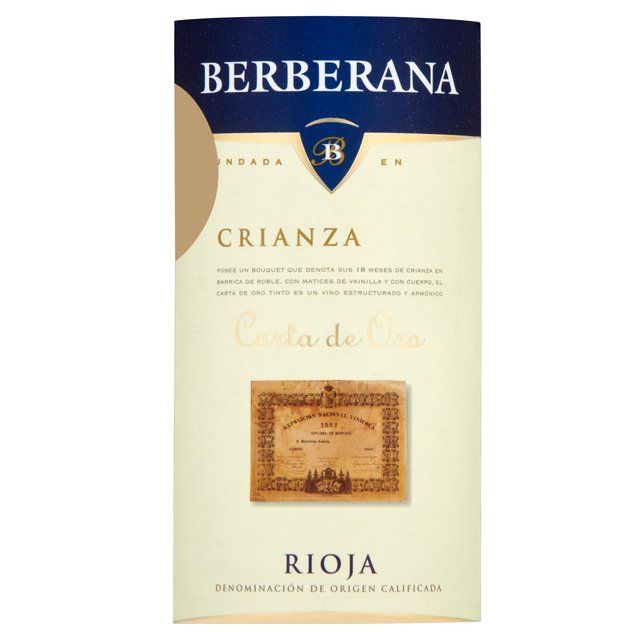 Berberana Carta de Oro Crianza Rioja   75cl - McGrocer