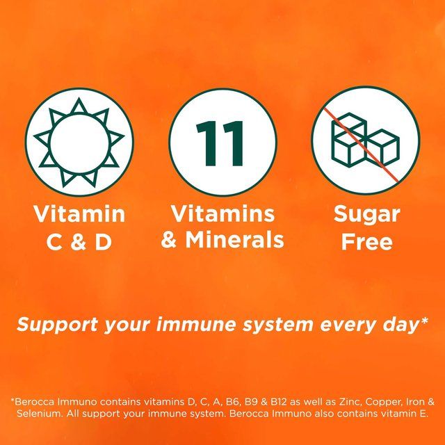 Berocca Immuno Orange Flavour Energy Immunity Vitamin Tablets   30 per pack - McGrocer