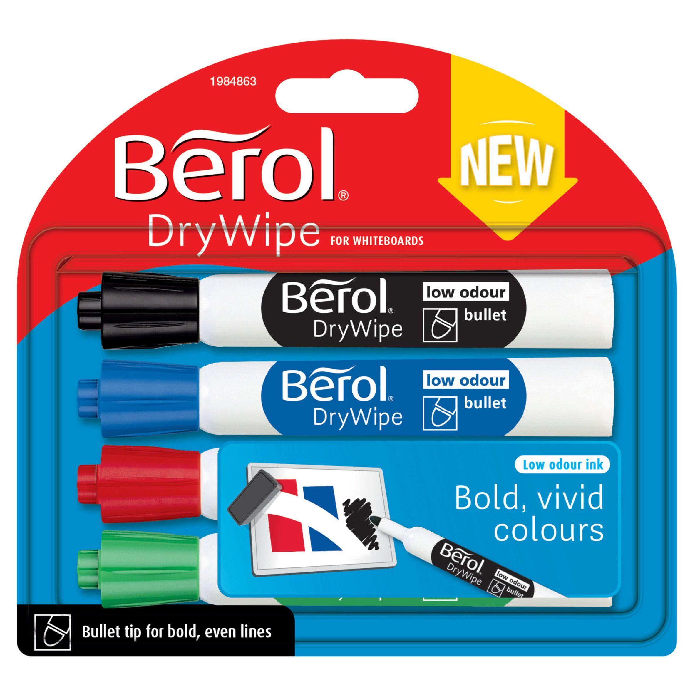 Berol Dry Erase Bullet Standard x4 - McGrocer