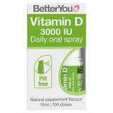 BetterYou D3000 Vitamin D Daily Oral Spray Natural Peppermint Flavour 15ml - McGrocer