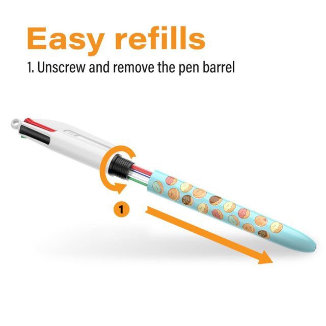 BIC 4 Colours Botanical Retractable Ballpoint Pens Pack of 5   5 per pack - McGrocer