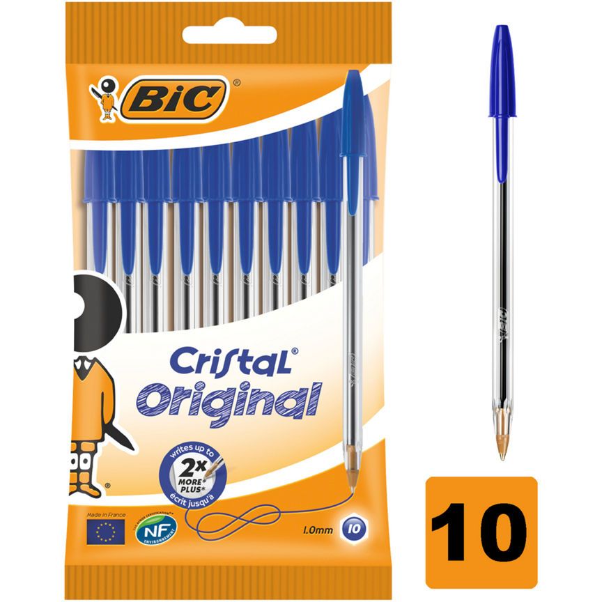 Bic Cristal Blue Medium Ball Pens - McGrocer