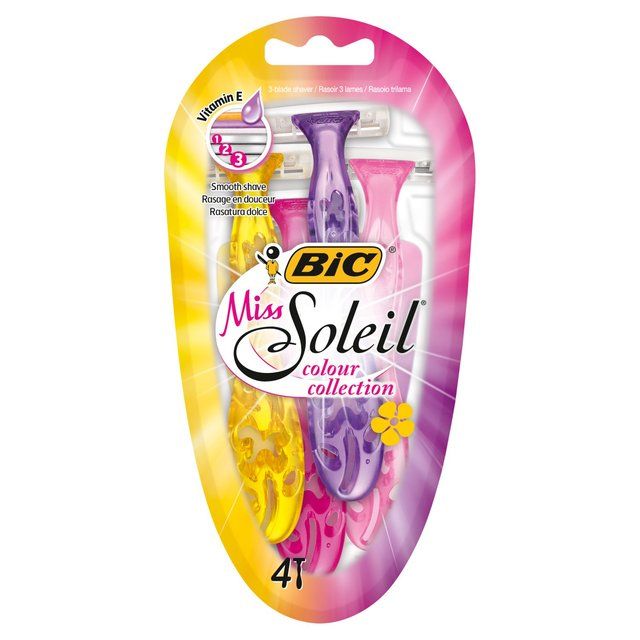 BIC Miss Soleil Colour Collection Womens Disposable Razor   4 per pack - McGrocer