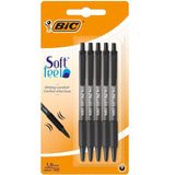 BIC Soft Feel Retractable Ballpoint Pens Black Pack of 5   5 per pack - McGrocer