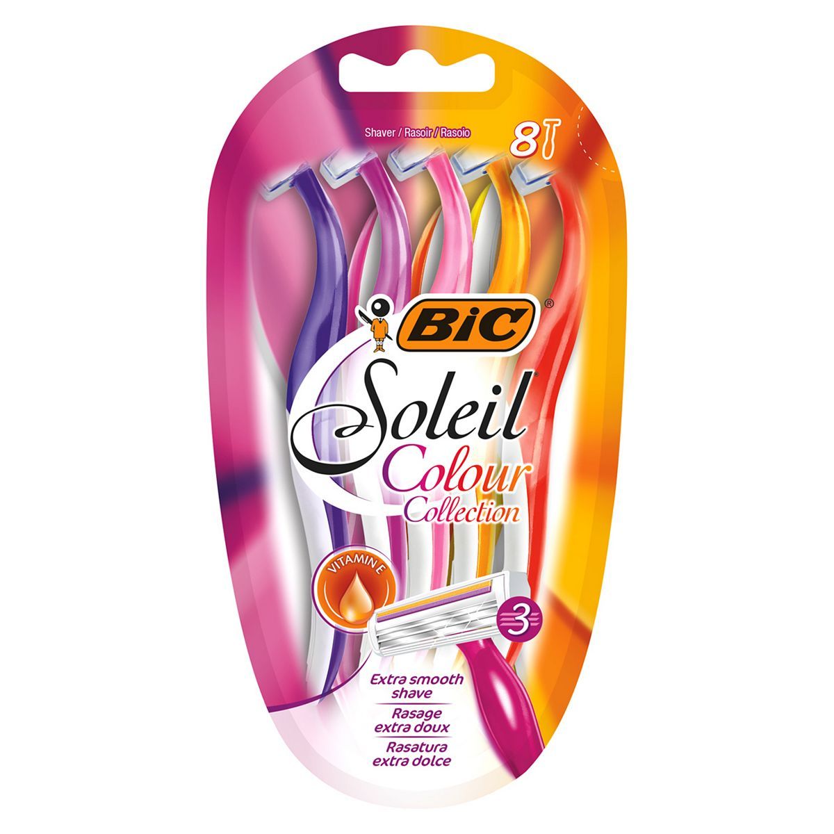 BIC Soleil Colour Collection Disposable Women's Razors 8 Pack - McGrocer