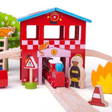 Bigjigs Rail Fire Station Train Set - McGrocer