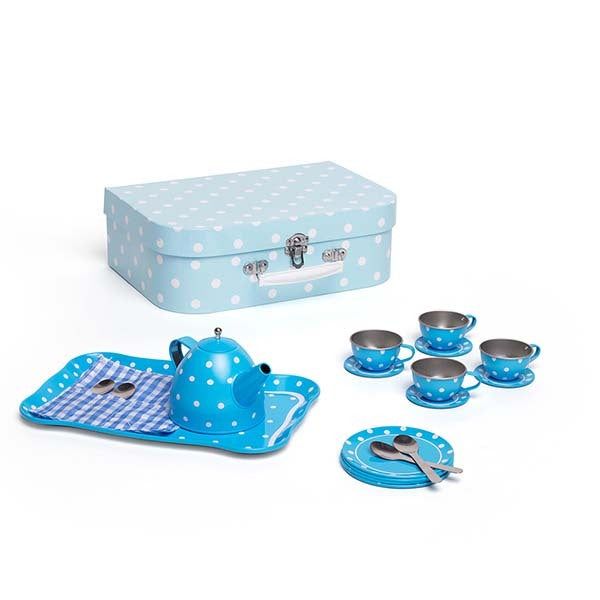 Bigjigs Toys Blue Polka Dot Tea Set - McGrocer