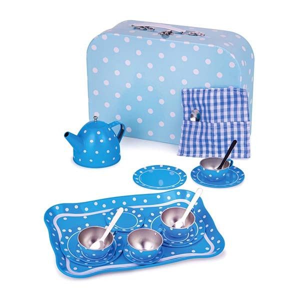 Bigjigs Toys Blue Polka Dot Tea Set - McGrocer