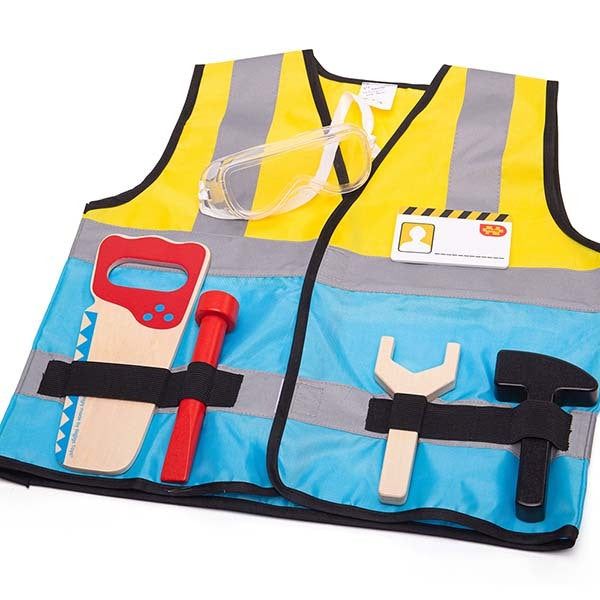 Bigjigs Toys Construction Worker Dress Up and Tools - McGrocer