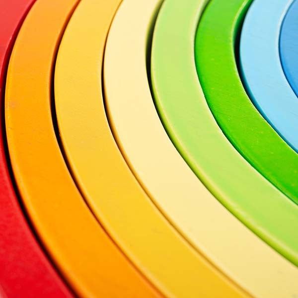 Bigjigs Toys Large Wooden Stacking Rainbow Toy - McGrocer