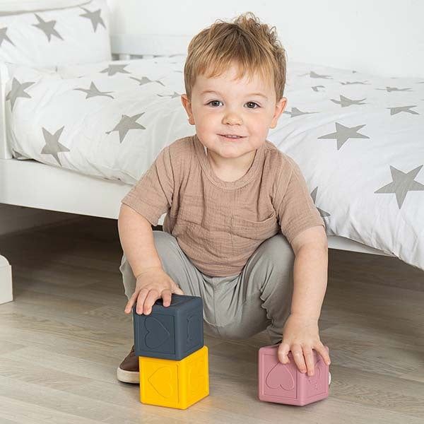 Bigjigs Toys Silicone Sensory Stacking Cubes - McGrocer
