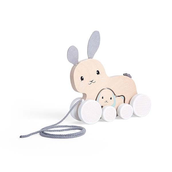 Bigjigs Toys Wooden Bunny & Baby Pull Along Toy - McGrocer