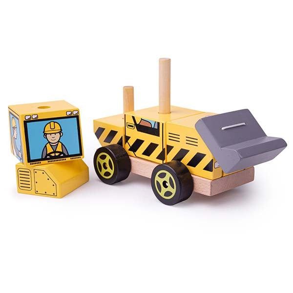 Bigjigs Toys Wooden Stacking Bulldozer Toy - McGrocer