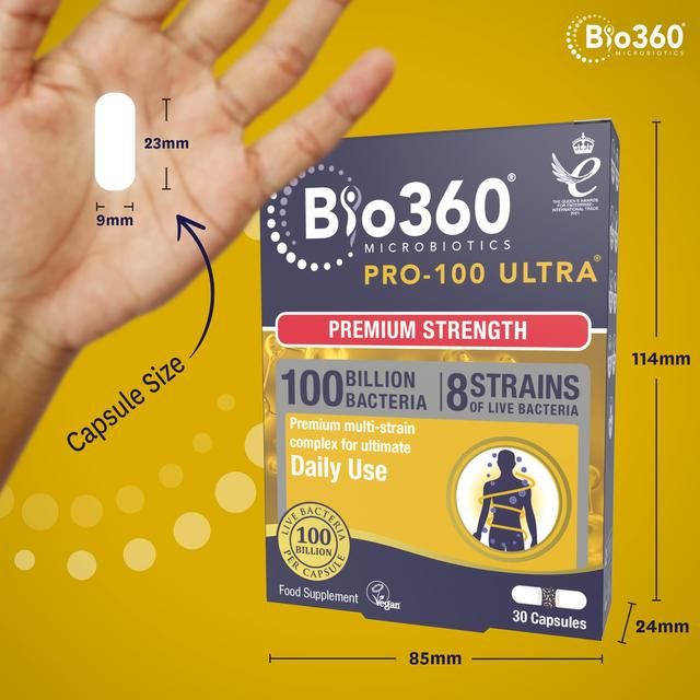 Bio360 Pro-100 Ultra Capsules from Natures Aid   30 per pack - McGrocer