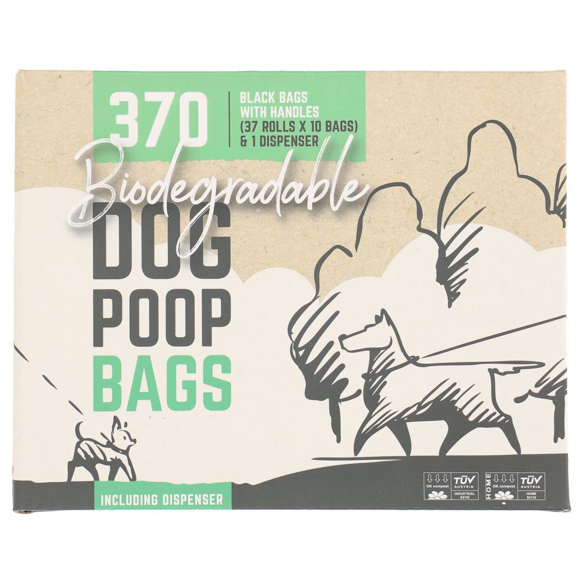 Biodegradable Dog Poop Bags, 370 Bags & 1 Dispenser - McGrocer