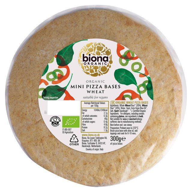 Biona Organic 4 Mini Pizza Bases   300g - McGrocer