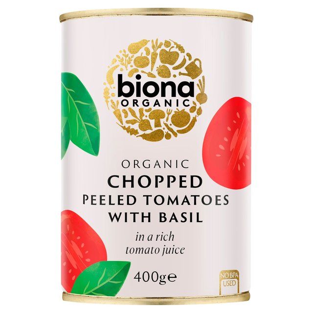 Biona Organic Chopped Tomatoes with Fresh Basil   400g - McGrocer