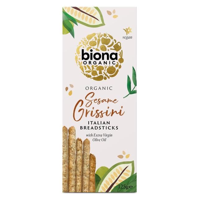 Biona Organic Sesame Grissini Breadsticks with Extra Virgin Olive Oil   125g - McGrocer