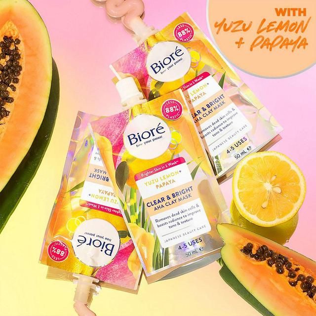 Biore Clear & Bright AHA Brightening Clay Mask   100ml - McGrocer