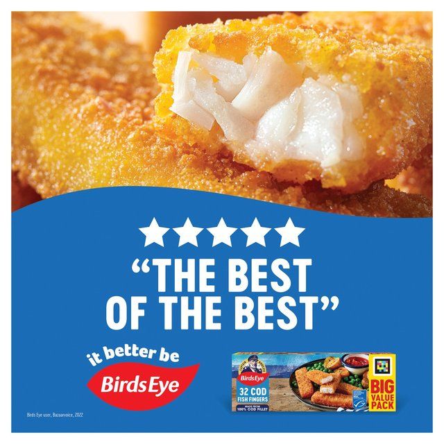 Birds Eye 32 MSC Breaded Cod Fish Fingers   896g - McGrocer