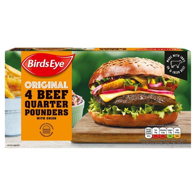 Birds Eye 4 Original Beef Quarter Pounder Burgers    454g - McGrocer