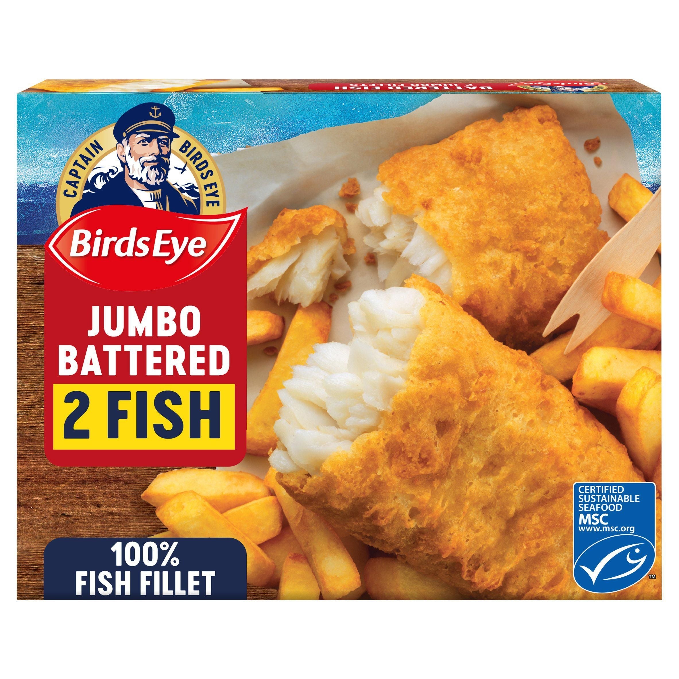 Birds Eye Jumbo Battered Fish Fillets x2 400g - McGrocer