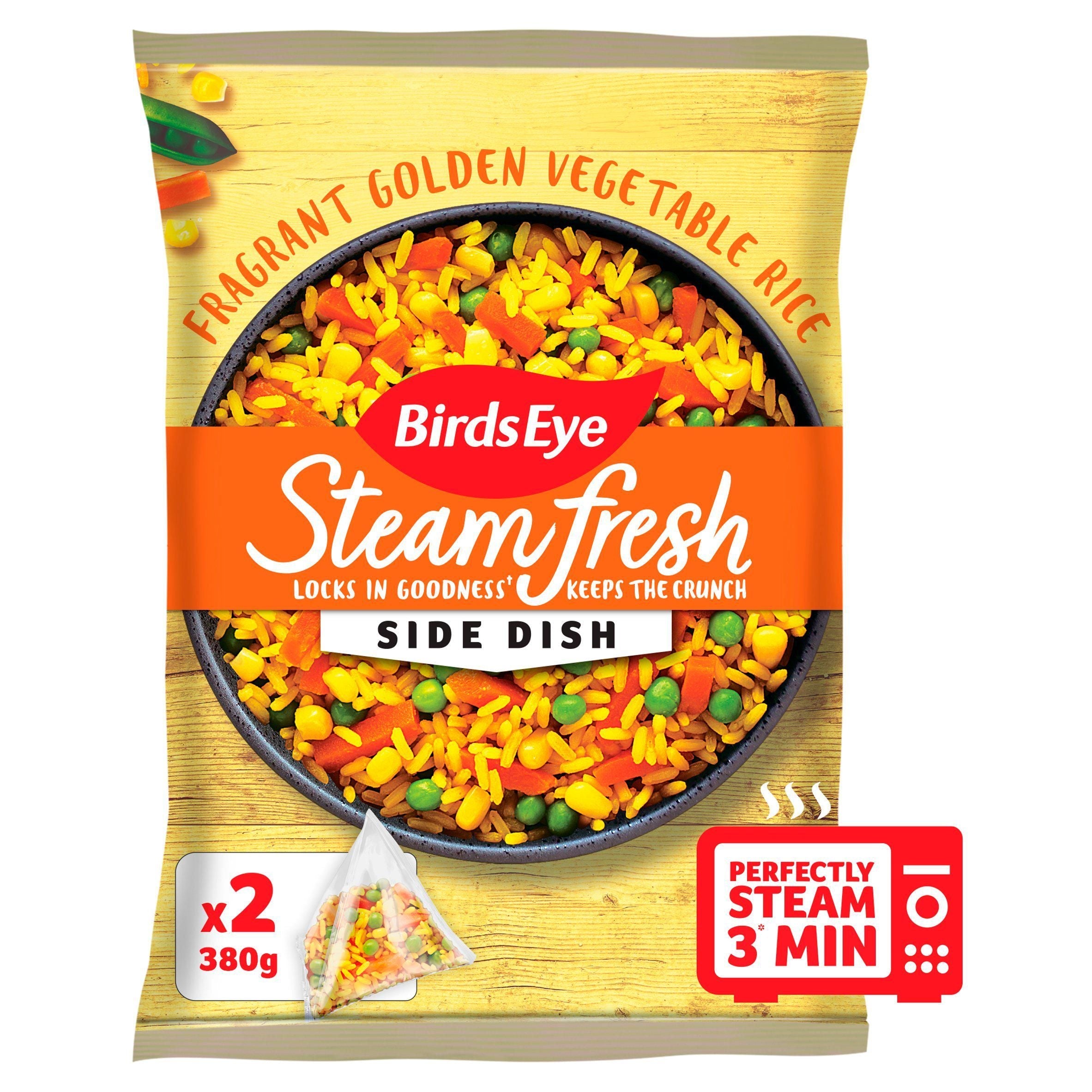 Birds Eye Steamfresh Golden Rice Steam Bags x2 380g - McGrocer