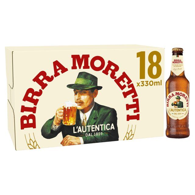 Birra Moretti Lager Beer Bottles   18 x 330ml - McGrocer