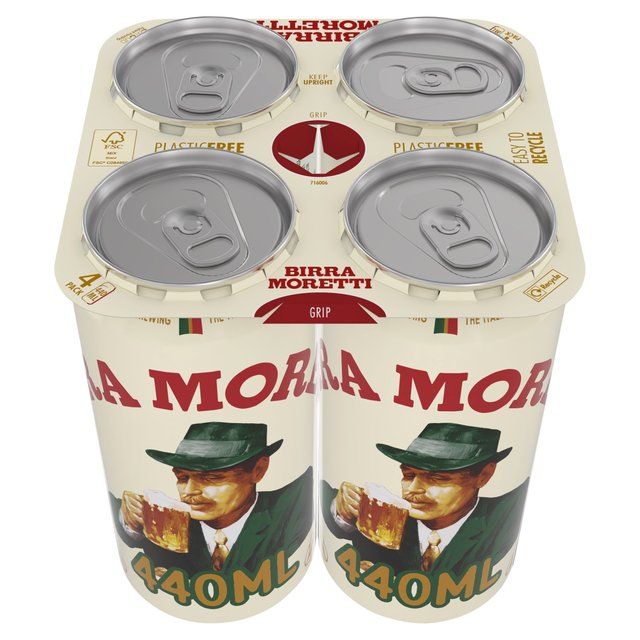 Birra Moretti Lager Beer Cans   4 x 440ml - McGrocer