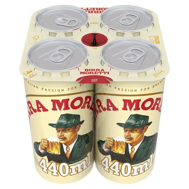 Birra Moretti Lager Beer Cans   4 x 440ml - McGrocer