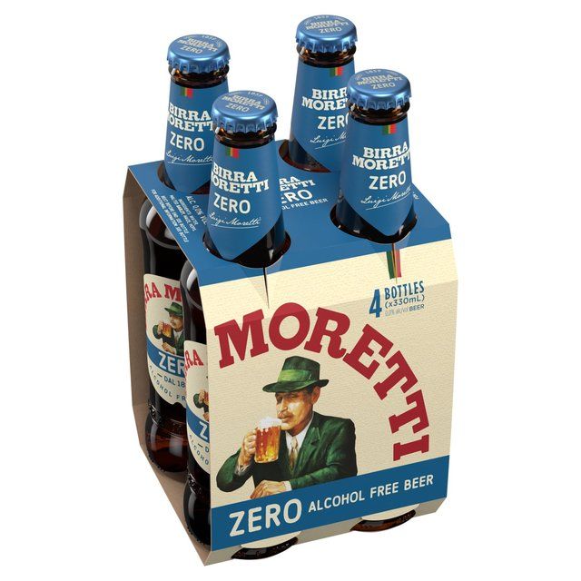 Birra Moretti Zero Alcohol Free Beer Bottles   4 x 330ml - McGrocer