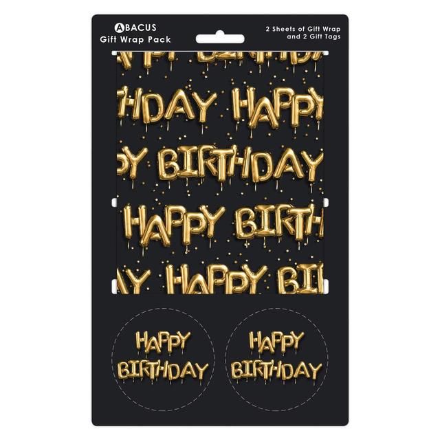 Birthday Balloons Gift Wrap Sheets & Tags   2 per pack - McGrocer