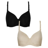 Black and Nude Smoothing Nursing T-Shirt Bra - 2 Pack - McGrocer
