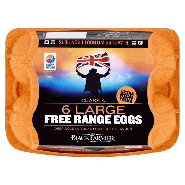 Black Farmer Large Golden Yolk Free Range Eggs   6 per pack - McGrocer