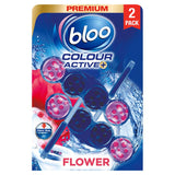 Bloo Colour Active + Fresh Flowers Toilet Rim Block 2x - McGrocer