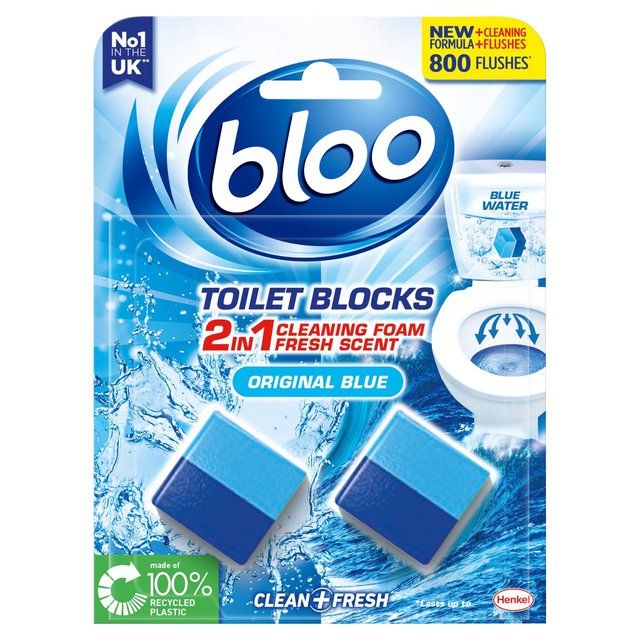 Bloo Toilet Toilet Cistern Block Original Blue Water   2 per pack - McGrocer