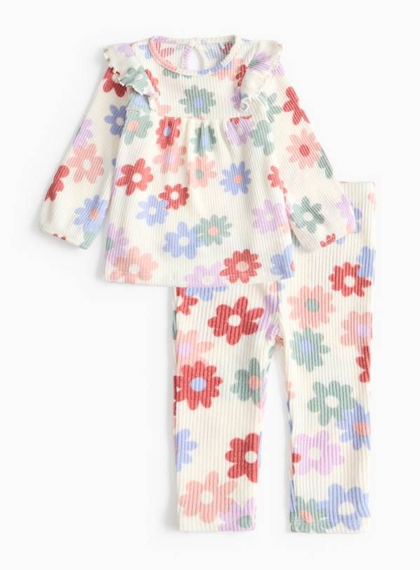 Bloom Floral Print Soft Knit Jumper & Leggings Up to 3 mths - McGrocer