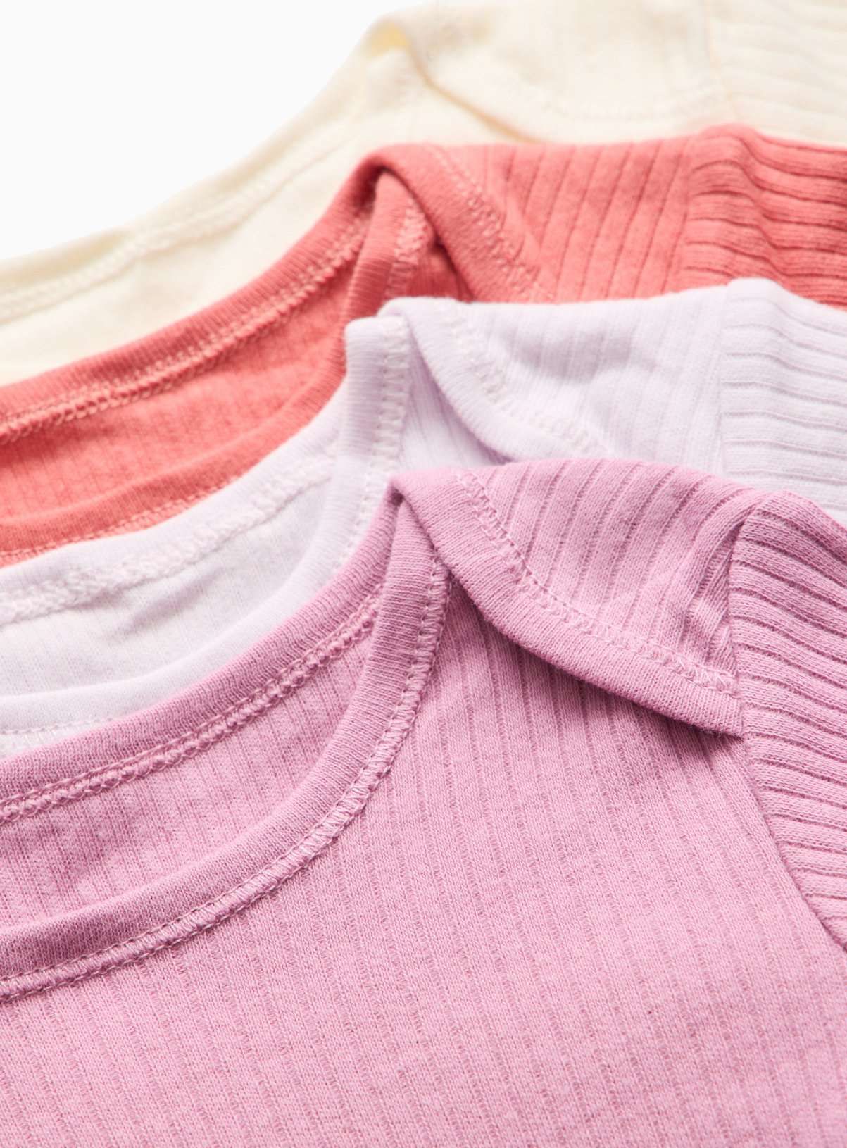 Bloom Ribbed Plain Long Sleeve Bodysuit 4 Pack Up to 1 mth - McGrocer