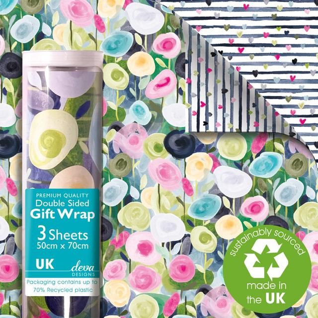 Blooming Blush Double Sided Wrap Sheets   3 per pack - McGrocer