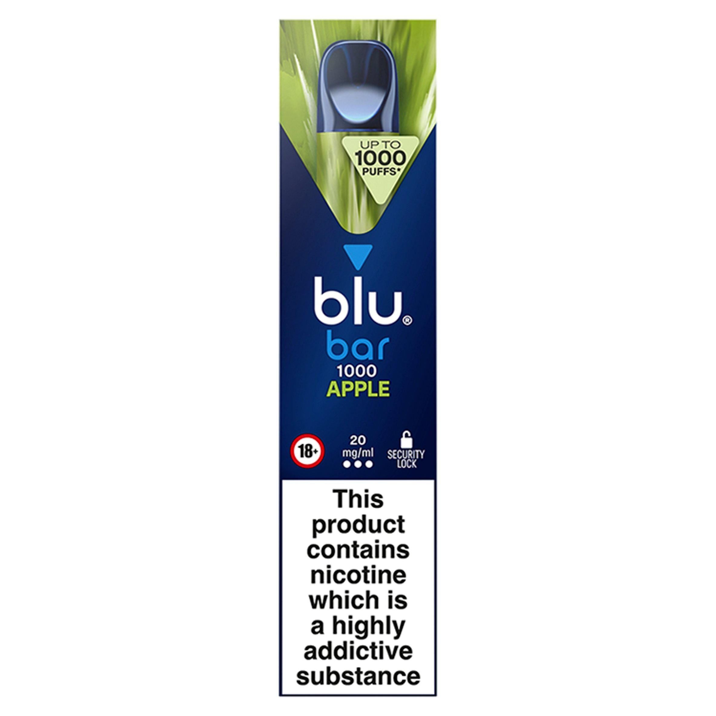 blu bar 1000 Apple 20mg/ml - McGrocer
