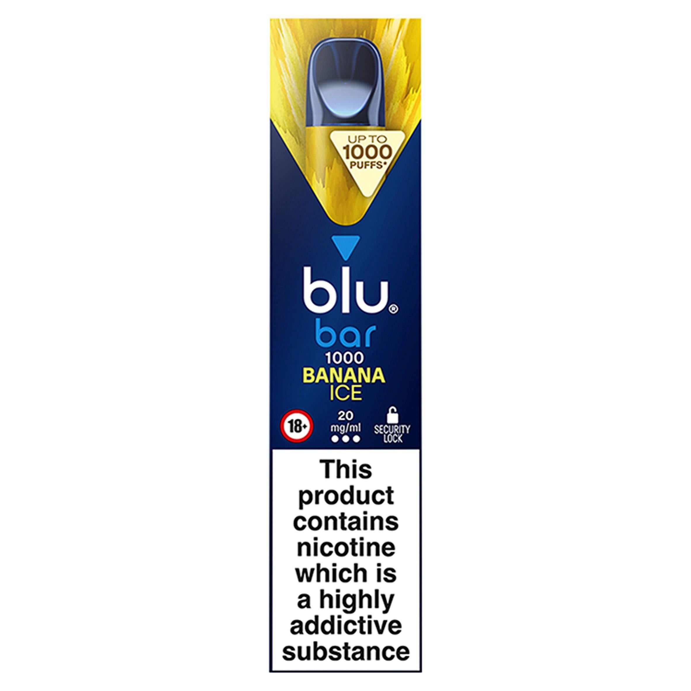 blu bar 1000 Banana Ice 20mg/ml - McGrocer