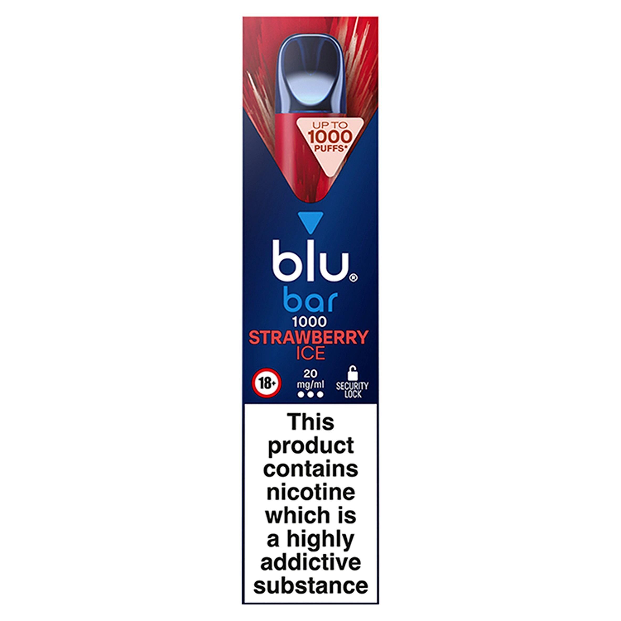 blu bar 1000 Strawberry Ice 20mg/ml - McGrocer